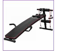 Banquette d'entraînement musculation - HOMCOM - Réglable + bandes résistance - Noir (120kg max)