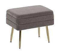 Banquette Design Bout de Lit en Velours Gris avec Pieds Obliques Dorés Meuble Pratique pour Salon Chambre et Couloir Chic et Glamour Beliani