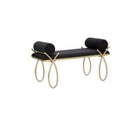 Banquette Design en Velours "Ruban" 112cm Noir