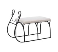 Banquette d'intérieur en métal modèle luge - Blanc et noir