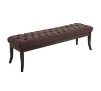 Banquette élégante Ramses Tissu avec Coutures Décoratives Pieds Bois Antique Sombre , Marron/150 cm 46 cm