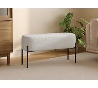 Banquette en Tissu Effet Peau de Mouton et Pieds en métal Noir LEYAN