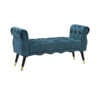 Mauro Ferretti - Banc en velours «Paris» 120 cm Bleu