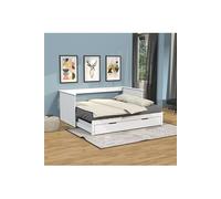 Banquette extensible MONA 90x190 + 2 sommiers + 1 tiroir / Blanc
