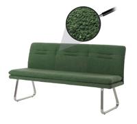 Banquette Hwc-H70, Banquette De Salle À Manger Banquette Rembourrée, Dossier Tissu/Textile Bouclé Inox Brossé 180cm Vert Multicolore