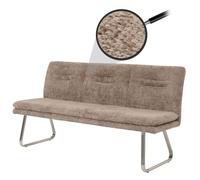 Banquette Hwc-H70, Banquette De Salle À Manger Banquette Rembourrée, Dossier Tissu/Textile Chenille Inox Brossé 180cm Brun Multicolore