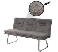 Banquette Hwc-H70, Banquette De Salle À Manger Banquette Rembourrée, Dossier Tissu/Textile Chenille Inox Brossé 160cm Gris Foncé Multicolore