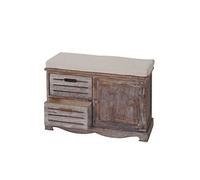 Banquette HWC-J22, banc, commode, style shabby, vintage 49x71x32cm - marron
