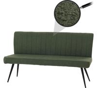 Banquette HWC-K16, banquette de salle à manger banquette rembourrée, dossier tissu/textile bouclé métal 160cm ~ vert