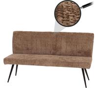 Banquette HWC-K16, banquette de salle à manger banquette rembourrée, dossier tissu/textile chenille métal 160cm ~ brun
