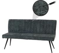 Banquette HWC-K16, banquette de salle à manger banquette rembourrée, dossier tissu/textile chenille métal 160cm ~ bleu-vert