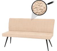 Banquette HWC-K16, banquette de salle à manger banquette rembourrée, dossier tissu/textile chenille métal 160cm ~ crème-beige