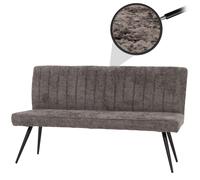 Banquette HWC-K16, banquette de salle à manger banquette rembourrée, dossier tissu/textile chenille métal 160cm gris-brun Multicolore