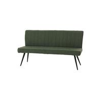 Banquette HWC-K16, banquette de salle à manger banquette rembourrée, dossier tissu/textile bouclé métal 160cm vert