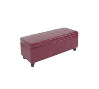 Banquette Kriens, coffre, banc, cuir + similicuir, 112x45x45cm rouge