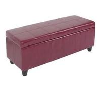 Banquette Kriens, coffre, banc, cuir + similicuir, 112x45x45cm rouge Rouge G