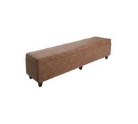 Banquette Kriens XXL, coffre, banc, tissu, 180x45x45cm aspect daim