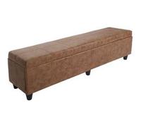 Banquette Kriens Xxl, Coffre, Banc, Tissu, 180x45x45cm Aspect Daim Multicolore