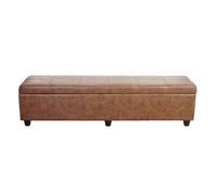 Banquette Kriens Xxl, Coffre, Banc, Tissu, 180x45x45cm Aspect Daim Multicolore