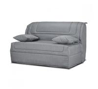 Banquette lit BZ 140x190 cm en tissu gris matelas 12 cm - BUZZY Meubletmoi