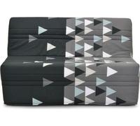 Banquette-lit BZ - Joe - Tissu Gris et noir - 2 places - L143 x P97 x H89cm - Matelas 9cm