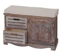 Banquette MENDLER HWC-J22, banc, commode, style shabby, vintage 49x71x32cm - marron Marron G
