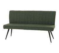 Banquette HWC-K16, banquette de salle à manger banquette rembourrée, dossier tissu/textile bouclé métal 160cm vert