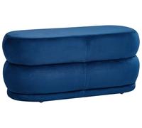 Banquette Moderne Pouf d'Appoint Rembourré en Velours Bleu Marine Ellendale
