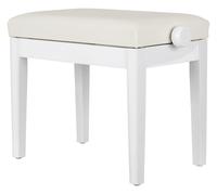 Banquette Piano Clavier Tabouret Banc Reglable Croise Similicuir Blanc Brillant