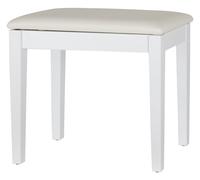 Banquette Piano Clavier Tabouret Similicuir avec Compartiment Rangement Blanc