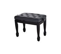 HomCom Banquette de piano réglable en hauteur bois siège rembourré PU revêtement synthétique noir