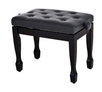 Banquette piano tabouret siege hauteur reglable noir bois revêtement synthétique