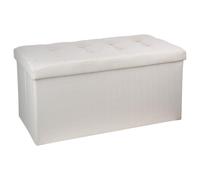 Atmosphera – Pouf pliant double Lysandre – Assise capitonnée – 75,7×37,5×38 cm – Beige