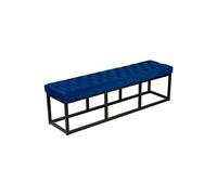 Banquette Polson en velours avec support en métal noir , Bleu/150 cm