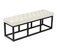 Banquette Polson en velours avec support en métal noir , Crème/120 cm Crème G