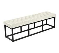 Banquette Polson en velours avec support en métal noir , Crème/150 cm Crème G