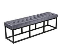 Banquette Polson en velours avec support en métal noir , Gris/150 cm Gris G