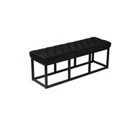 CLP Banc Polson, Moderne, Cadre en métal Noir, Velours capitonné, Protection de Sol, pour Salon, entrée ou Chambre à Coucher, Couleur:Noir, Taille:120 cm