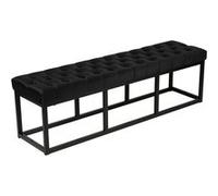 Banquette Polson en velours avec support en métal noir , Noir /150 cm Noir G