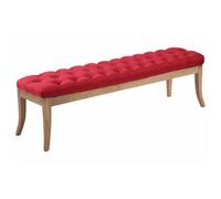 Banc chesterfield 150 cm fabriqué en bois et tissu avec finition couleur rouge Ramses CLP