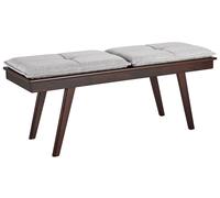 Banquette Rectangulaire de Couloir Rétro avec Coussin Gris Clair et MDF Foncé