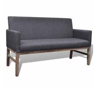 Banquette rembourrée gris foncé en bois d'hévéa Canapé Lit de repos vidaXL