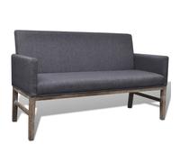 Banquette rembourrée gris foncé en bois d'hévéa Canapé Lit de repos vidaXL