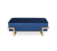 Banquette Selena Velours bleu foncé pieds or