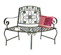 DanDiBo Bancs de jardin semi-circulaire en métal résistant aux intempéries Vert 130 cm