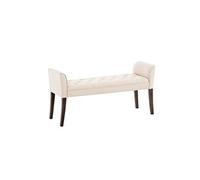 Banquette style Chersterfield Cleopatra en tissu , Crème/Antique foncé