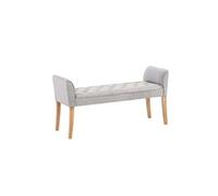 Banquette style Chersterfield Cleopatra en tissu , Gris clair/Antique clair