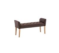 Banquette style Chersterfield Cleopatra en tissu , Marron/Antique clair