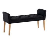 Banquette style Chersterfield Cleopatra en tissu , Noir /Antique clair Noir G