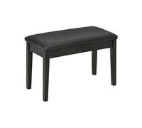 Banquette tabouret siège pour piano avec coffre de rangement pied bois hévéa revêtement synthétique noir